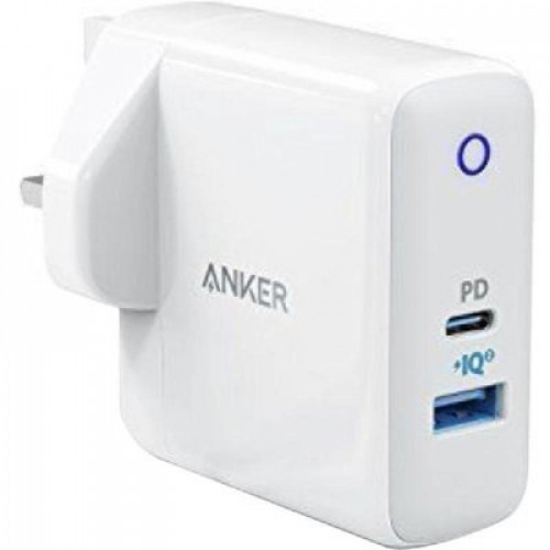 شاحن أنكر جداري 49 واط مخرجين بتقنية PD و IQ أبيض