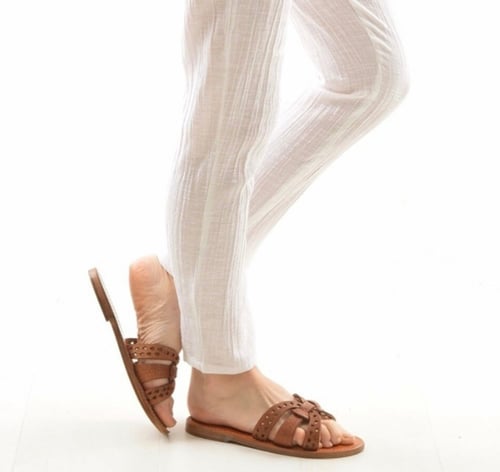 TAN LEATHER SLIPPERS