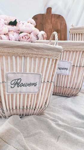 سلة خوص ابيض