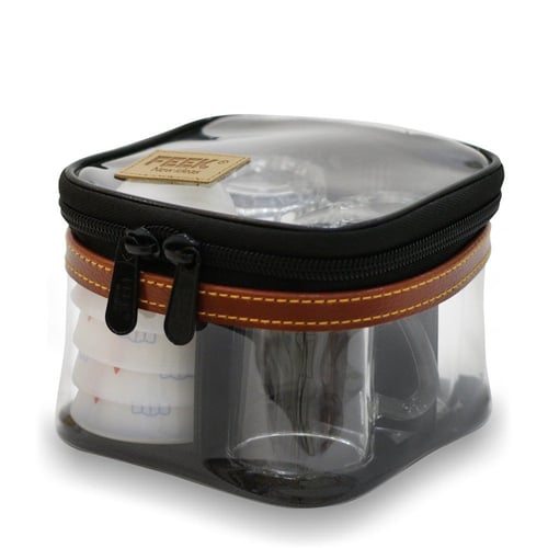 حافظة وذفة شفاف بني