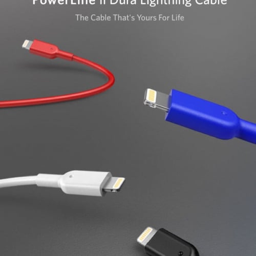 سلك شاحن انكر للايفون مقاوم للقطع مصنوع من الالياف...