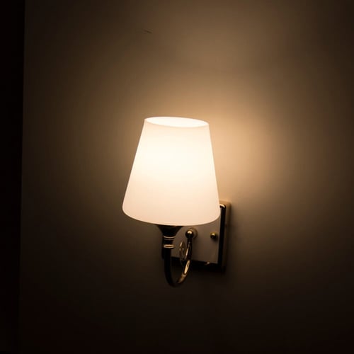 اضاءة جدران داخلية كلاسيكة ذهبية زجاج مطفي مفرد