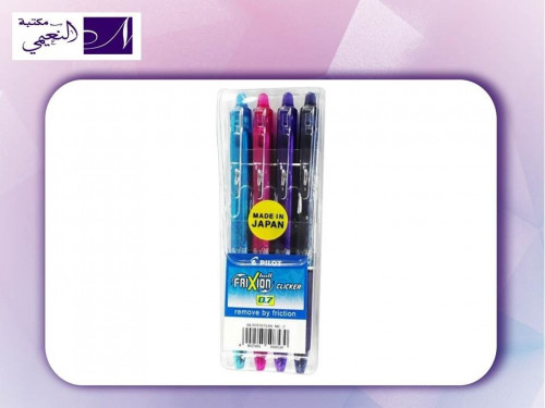 طقم أقلام حبر بايلوت فريكسيون كليكر برأس كروي قابل...