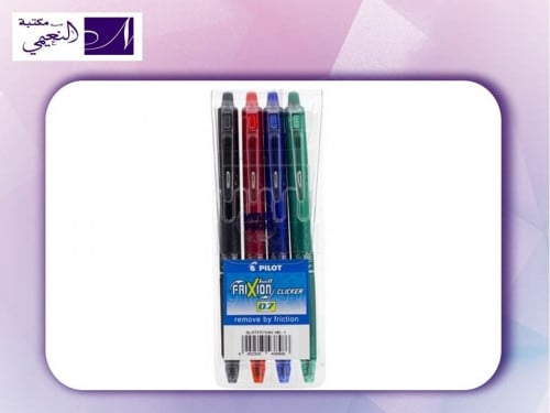 طقم أقلام حبر بايلوت فريكسيون كليكر برأس كروي قابل...