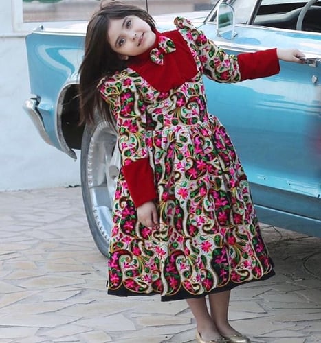 فستان مطرز ومخمل