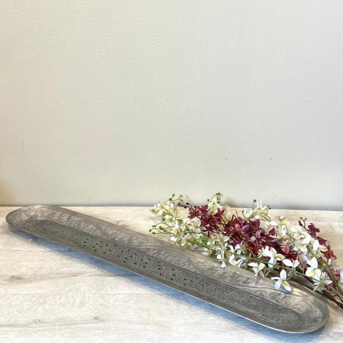 صحن تقديم نحاس لون فضي