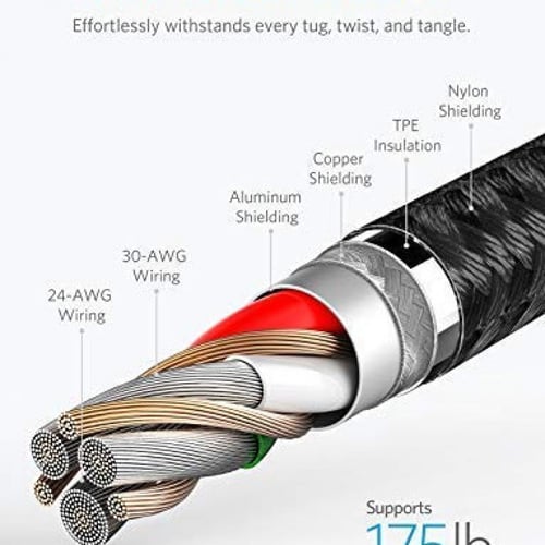 كيبل أنكر لايتننج أبل باور لاين بلس II أسود 1.8 مت...