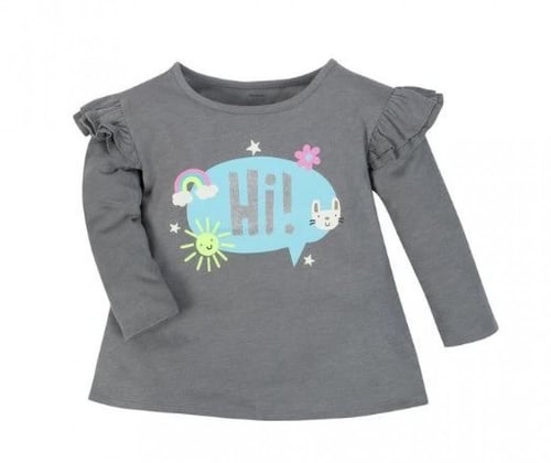 2 طقم تي شيرت بناتي اكمام من القطن العضوي 100% مار...