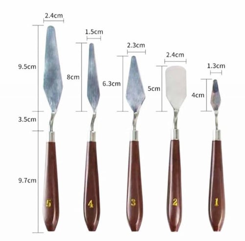 طقم باليت الكشط و الرسم ع الكيك ( 5 قطع منوعه )