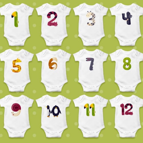 طقم بربتوزات أطفال للتصوير بتصميم حسب الأشهر