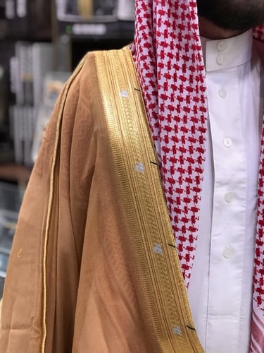 بشت رجالي رسمي لون زعفراني قماش كوري قصب فرنسي درج...