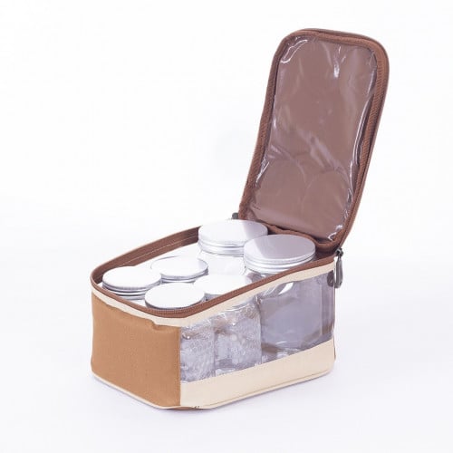 شنطة علب بهارات عدد 6 علب قماش بوليستر رملي