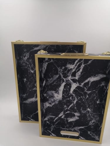 صينية طقم رخامي اسود