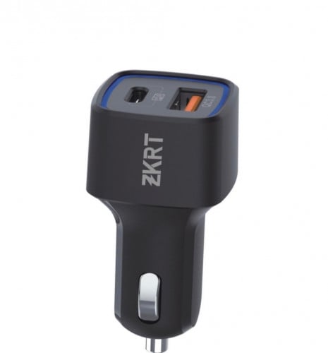 شاحن سيارة ZKRT ذكي وسريع بمنفذين PD و QC3.0 بقوة...