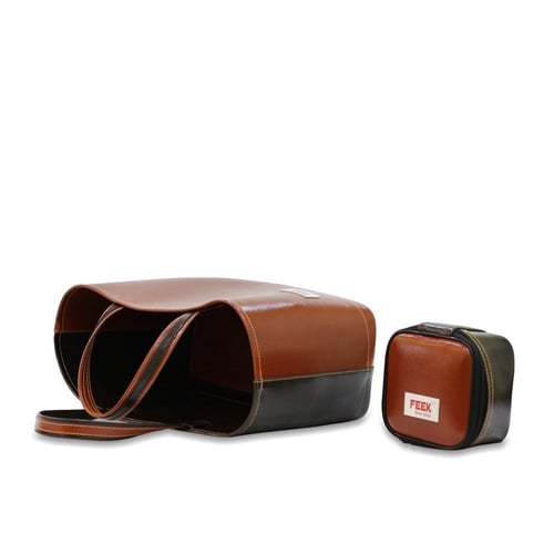 سلة وذفة عودي بني مع حافظة