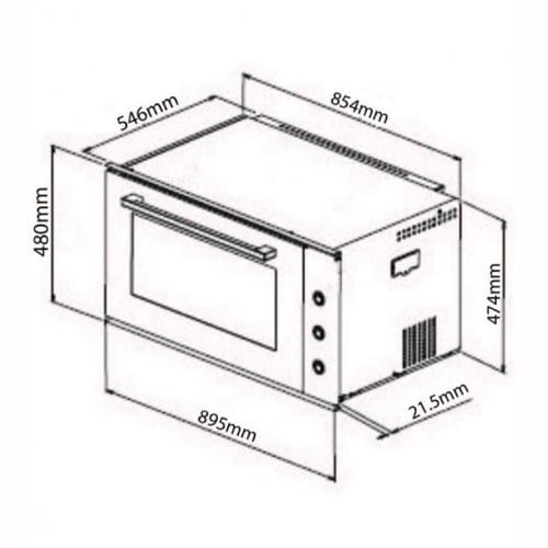 فرن بلت ان ماستر جاز 90*50 سم كهرباء O95E9MX