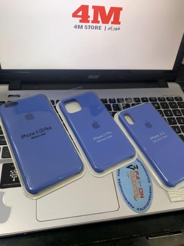 كفر ايفون 11 برو أزرق سليكون Blue silicone case fo...