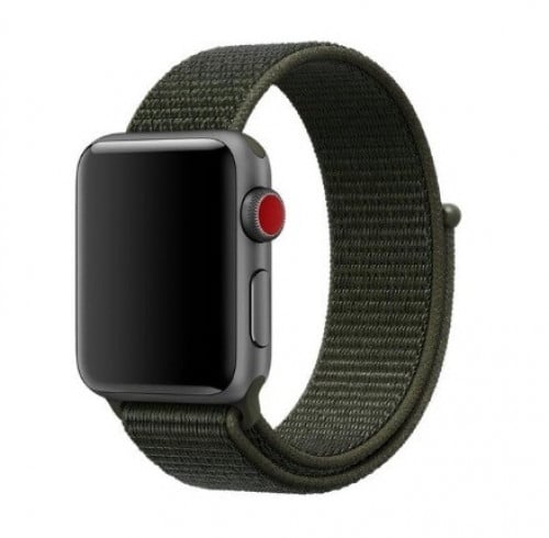 سوار زيتي قماش ساعة ابل Inverness Green nylon stra...