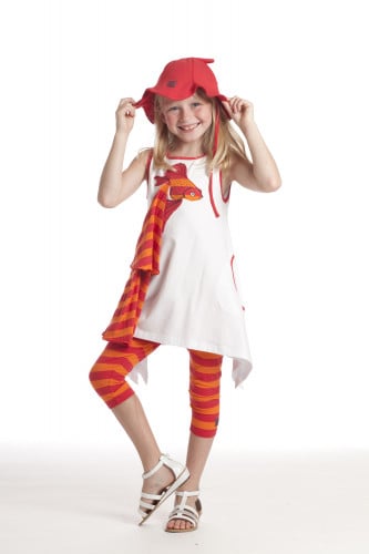 فستان قطن مخطط مع ليقينق قطن (Gail) (بدون قبعة)