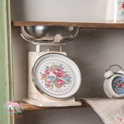 0743 ميزان ريترو معدني أنيق من إزابيل روز 3kg (كري...