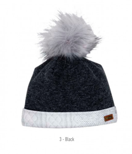 قبعه شتويه أنيقه باللون الكُحلي المخمل للمواليد من...