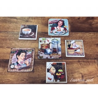 6 لوحات خشبية بتصاميم خاصة للكوفي والمطبخ