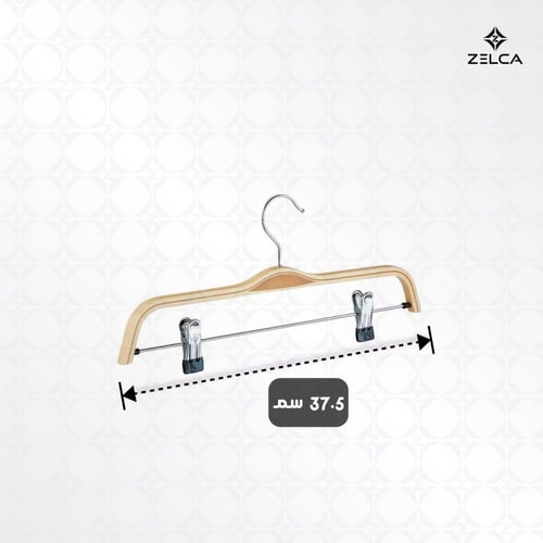 علاقة - علاقات ملابس خشبية منحنية مع مشبك ( 12 حبة...