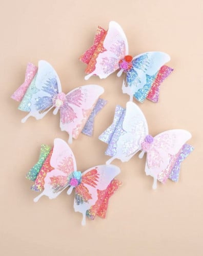 اكسسوار شعر شكل فراشه حجم كبير ( 4 قطع )