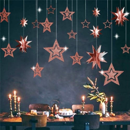 زينة نجوم لامعه | Glittery Star Decoration