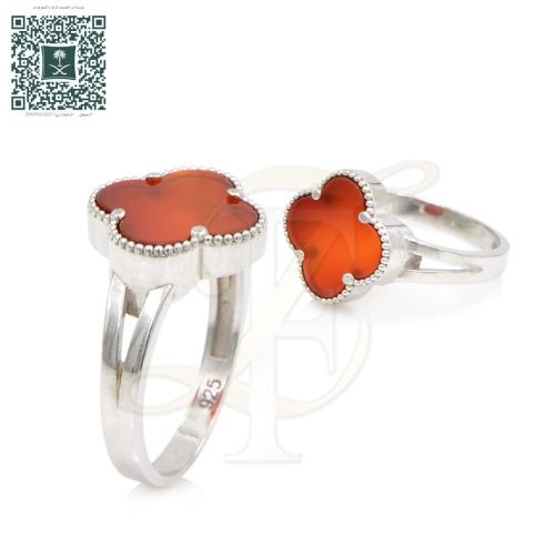 خاتم عقيق فضة عيار 925