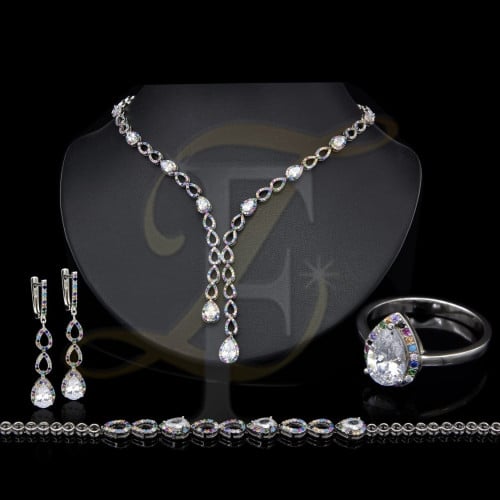 طقم زركون فضة عيار 925