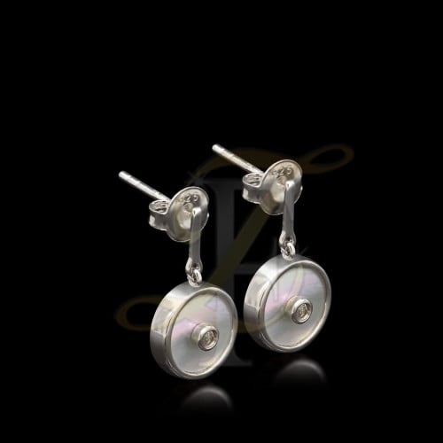 حلق صدف فضة عيار 925