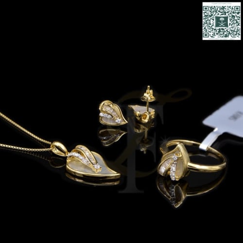 نصف طقم صدف فضة عيار 925
