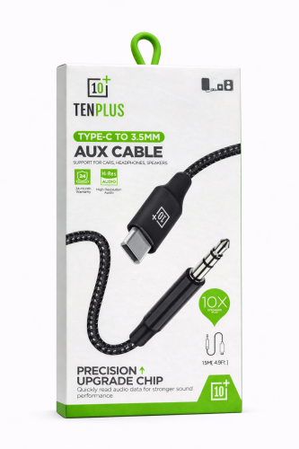 كيبل TENPLUS Type-C إلى 3.5mm AUX نايلون مضفر – صو...