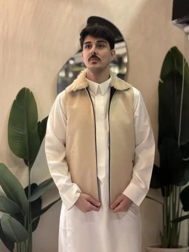 سديري دبل فيس اسود وبيج فرو