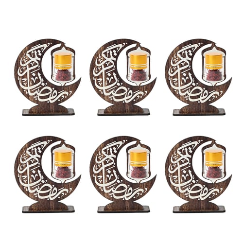 توزيعات زعفران شكل هلال بعبارة رمضان كريم - ( 6 حب...