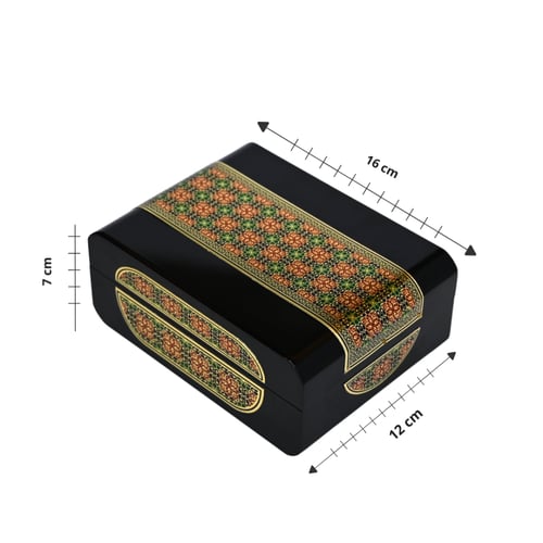 صندوق خشبي بتطريز عصري - أسود