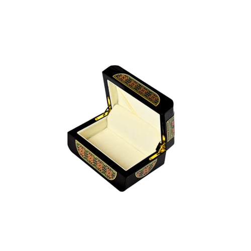 صندوق خشبي بتطريز عصري - أسود