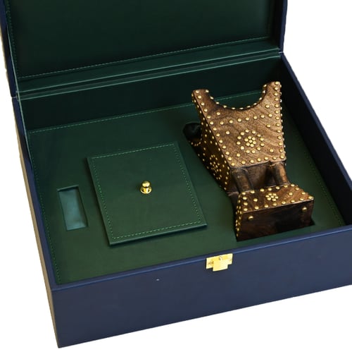 علبة جلد فاخرة مع مبخرة أثرية حجم صغير