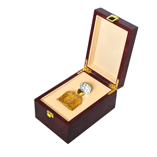 صندوق خشبي فاخر مع ربع تولة كرستال - فارغه