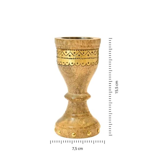 مبخرة خشبية هندية مزخرفة بالنحاس