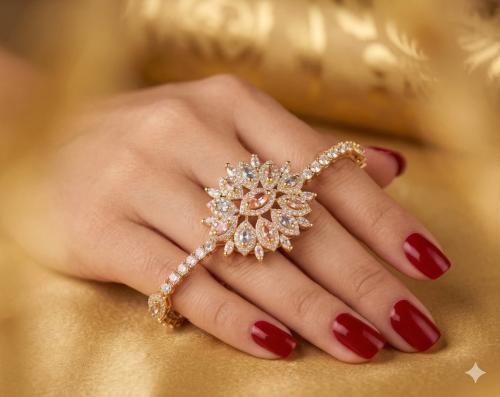 سوار زهرة الأناقة – فضة عيار 925 مطلية ذهب