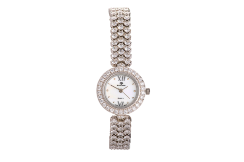 ساعة نسائية فضة 925 مطلية روديوم بزركون فاخر