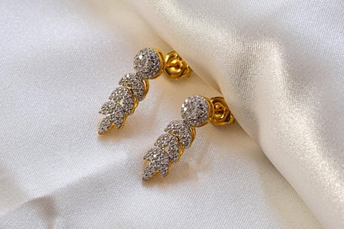 طقم سهرات فاخر بتصميم الألماس – فضة 925 مطلية بالر...