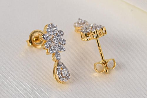 طقم مناسبات فاخر بتصميم الألماس – فضة 925 مطلي بال...