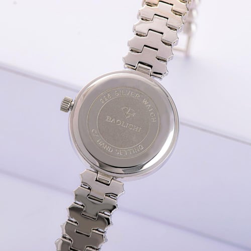 ساعة نسائية فضة 925 مطلية روديوم بزركون فاخر