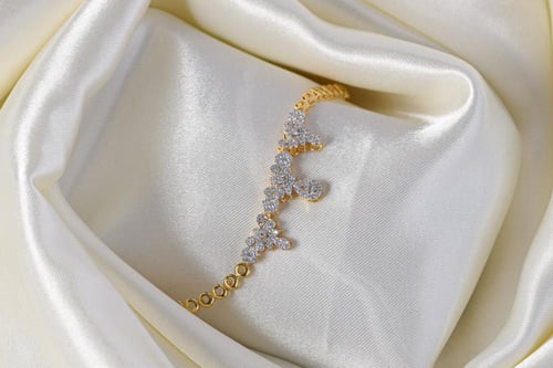 طقم مناسبات فاخر بتصميم الألماس – فضة 925 مطلي بال...