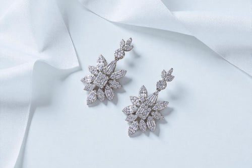 طقم أناقة لامعة من الفضة الخالصة