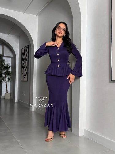 فستان ماسك بحزام من الخصر