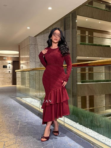 فستان ماسك استرتش بتفاصيل مميزة - فري سايز